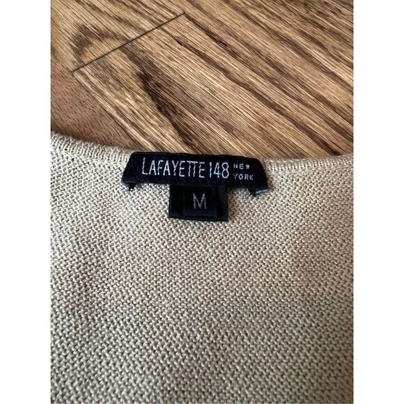 Lafayette 148 sleeveless cotton cream nude knit top size M - Picture 3 of 7